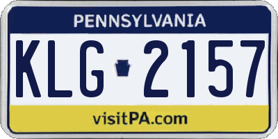 PA license plate KLG2157