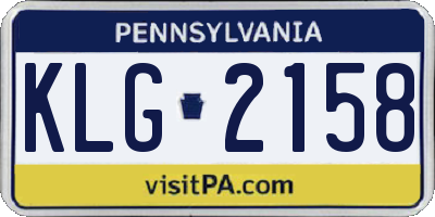 PA license plate KLG2158
