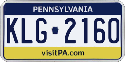 PA license plate KLG2160