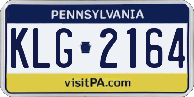 PA license plate KLG2164