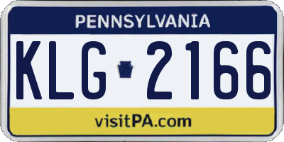PA license plate KLG2166