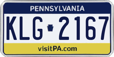 PA license plate KLG2167