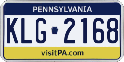 PA license plate KLG2168