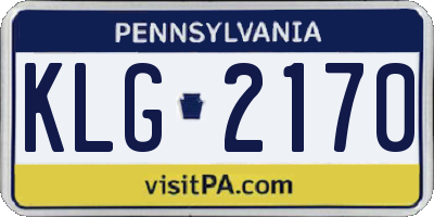 PA license plate KLG2170