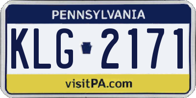 PA license plate KLG2171