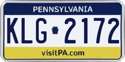 PA license plate KLG2172
