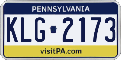 PA license plate KLG2173