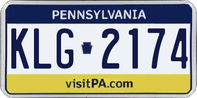 PA license plate KLG2174