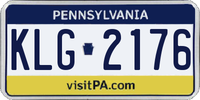 PA license plate KLG2176