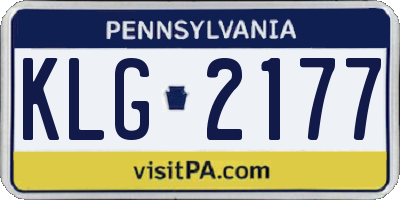PA license plate KLG2177