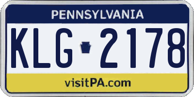 PA license plate KLG2178