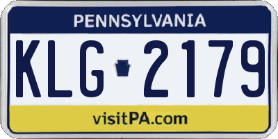 PA license plate KLG2179