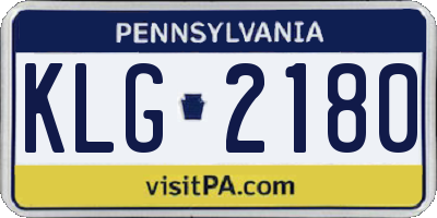 PA license plate KLG2180