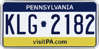 PA license plate KLG2182