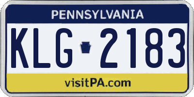 PA license plate KLG2183