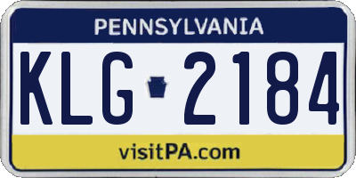 PA license plate KLG2184