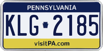 PA license plate KLG2185
