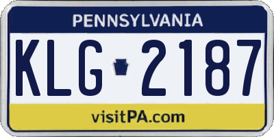 PA license plate KLG2187