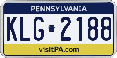 PA license plate KLG2188