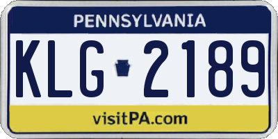 PA license plate KLG2189