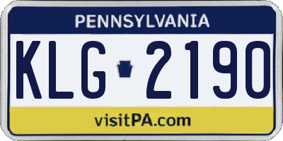 PA license plate KLG2190