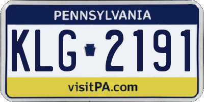 PA license plate KLG2191