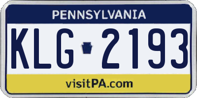 PA license plate KLG2193