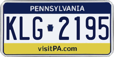 PA license plate KLG2195