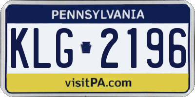 PA license plate KLG2196