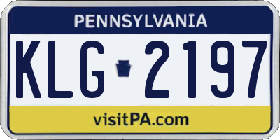 PA license plate KLG2197