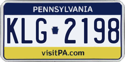 PA license plate KLG2198
