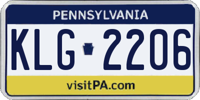 PA license plate KLG2206