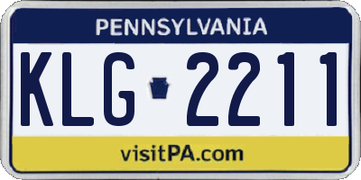 PA license plate KLG2211