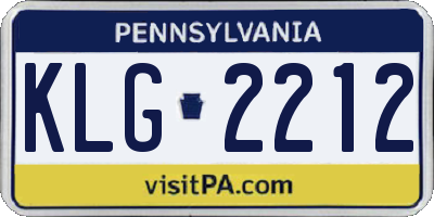 PA license plate KLG2212