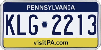 PA license plate KLG2213