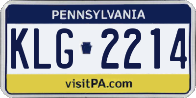 PA license plate KLG2214