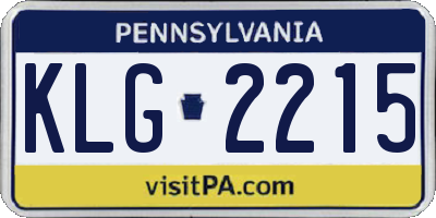 PA license plate KLG2215