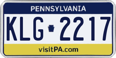 PA license plate KLG2217