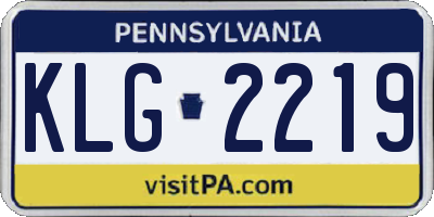 PA license plate KLG2219