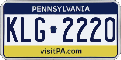PA license plate KLG2220