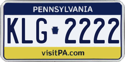 PA license plate KLG2222