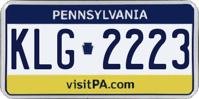 PA license plate KLG2223