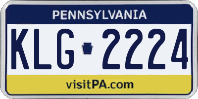 PA license plate KLG2224