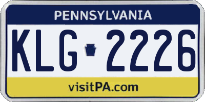 PA license plate KLG2226