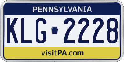 PA license plate KLG2228