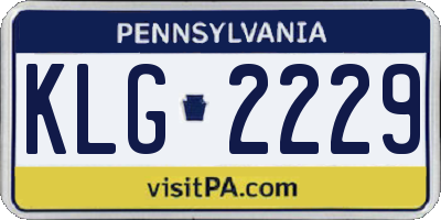 PA license plate KLG2229