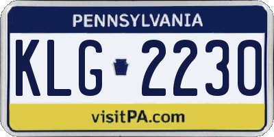 PA license plate KLG2230