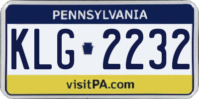 PA license plate KLG2232
