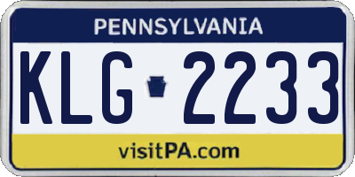 PA license plate KLG2233