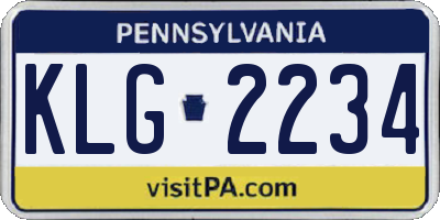 PA license plate KLG2234